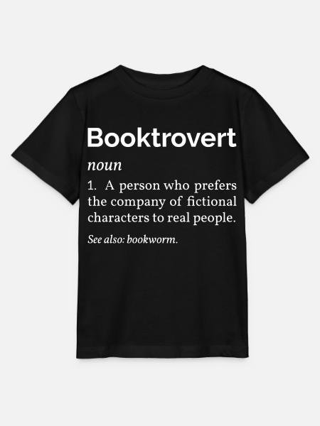 Booktrovert Definition I - Book Lover - Stanley/Stella T-shirt MINI CREATOR til børn - sort