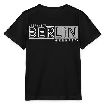 Berlin Berlin Urban City Style Lettrage Design - T-shirt bio MINI CREATOR Stanley/Stella Enfant - noir - Devant - Mikhail (115cm)