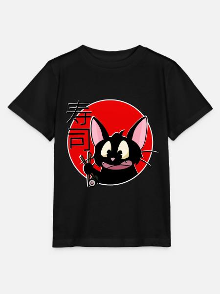 Katze, Japan, Sushi, Manga, Sketchlu, T-shirt - Stanley/Stella Kinder T-Shirt MINI CREATOR  - Schwarz
