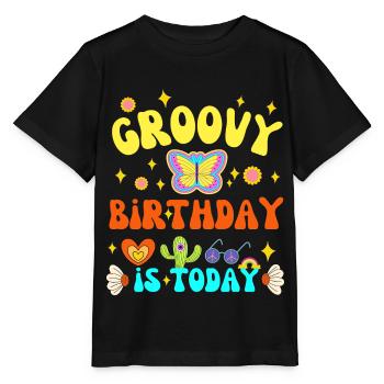 GROOVY BIRTHDAY IS TODAY 70 S - T-shirt bio MINI CREATOR Stanley/Stella Enfant - noir - Devant - Mikhail (115cm)