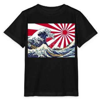 Land of the Rising Sun Japanese Hokusai Wave Art - Stanley/Stella MINI CREATOR Kids’ T-Shirt - black - Front - Mikhail (115cm)