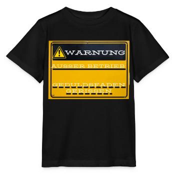 Warnung Auser Betrieb - Stanley/Stella Kinder T-Shirt MINI CREATOR  - Schwarz - Vorne - Mikhail (115cm)