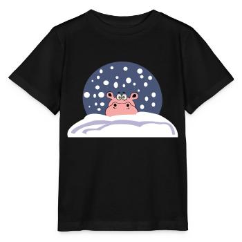 hippopotame des neiges noël hiver père Noël - T-shirt bio MINI CREATOR Stanley/Stella Enfant - noir - Devant - Mikhail (115cm)