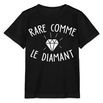 Rare comme le diamant / humour noir - T-shirt bio MINI CREATOR Stanley/Stella Enfant - noir - Devant - Mikhail (115cm)