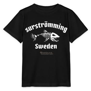 Surströmming Schweden skelettierter Hering - Stanley/Stella Kinder T-Shirt MINI CREATOR  - Schwarz - Vorne - Mikhail (115cm)