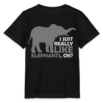 Zitat really like elephants - Stanley/Stella Kinder T-Shirt MINI CREATOR  - Schwarz - Vorne - Mikhail (115cm)
