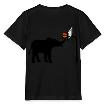 Silhouette d’éléphant jouant au basket-ball - T-shirt bio MINI CREATOR Stanley/Stella Enfant - noir - Devant - Mikhail (115cm)