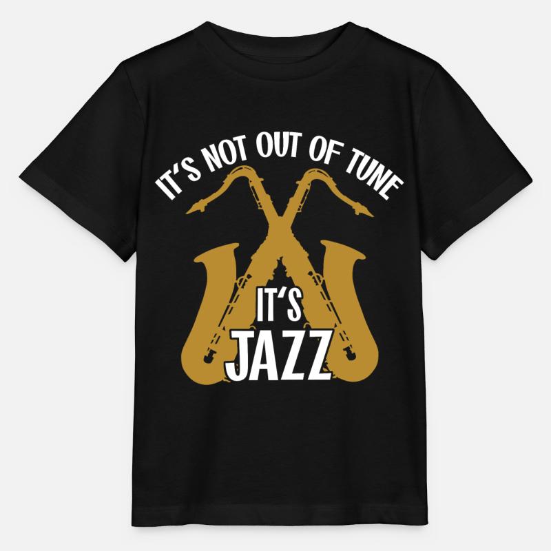 Es ist nicht falsch gestimmt es ist Jazz Saxofone - Stanley/Stella Kinder T-Shirt MINI CREATOR  - Schwarz