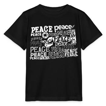 Peace - no war - paix - T-shirt bio MINI CREATOR Stanley/Stella Enfant - noir - Devant - Mikhail (115cm)