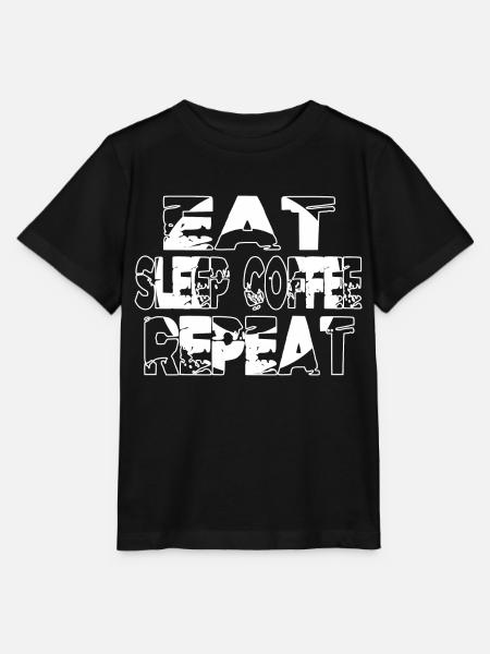melk humor cafeïne gezegden kantoor - Stanley/Stella Kinder-T-shirt MINI CREATOR  - zwart