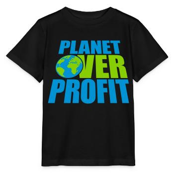 planet over profit quote - Stanley/Stella MINI CREATOR Kids’ T-Shirt - black - Front - Mikhail (115cm)