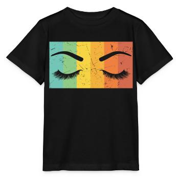 Vintage Artwork Eyelashes Distressed Make Up - Stanley/Stella MINI CREATOR Kids’ T-Shirt - black - Front - Mikhail (115cm)