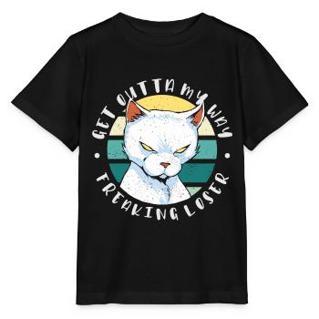 Sors de mon chemin, perdant fou, chat - T-shirt bio MINI CREATOR Stanley/Stella Enfant - noir - Devant - Mikhail (115cm)