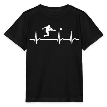 Courbe ECG - courbe cardiaque - sport - attaquant de football - T-shirt bio MINI CREATOR Stanley/Stella Enfant - noir - Devant - Mikhail (115cm)