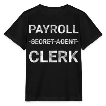 Payroll Secret Agent Clerk - Stanley/Stella MINI CREATOR Kids’ T-Shirt - black - Front - Mikhail (115cm)