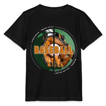 Baseball Handschuh Ball Schläger USA Sport Vintage - Stanley/Stella Kinder T-Shirt MINI CREATOR  - Schwarz - Vorne - Mikhail (115cm)