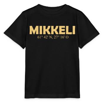 Mikkeli - Finlande - Coordonnées - Longitude - T-shirt bio MINI CREATOR Stanley/Stella Enfant - noir - Devant - Mikhail (115cm)