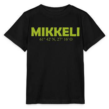 Mikkeli - Finlande - Coordonnées - Longitude - T-shirt bio MINI CREATOR Stanley/Stella Enfant - noir - Devant - Mikhail (115cm)