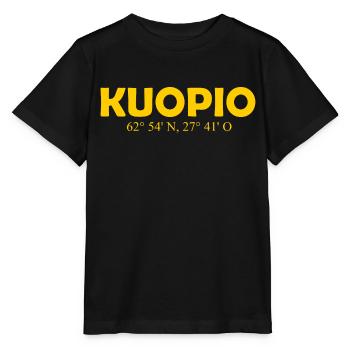 Kuopio - Finlande - Coordonnées - Longitude - T-shirt bio MINI CREATOR Stanley/Stella Enfant - noir - Devant - Mikhail (115cm)