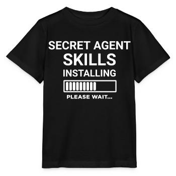 Secret Agent Skills Installing Please Wait - Stanley/Stella MINI CREATOR Kids’ T-Shirt - black - Front - Mikhail (115cm)