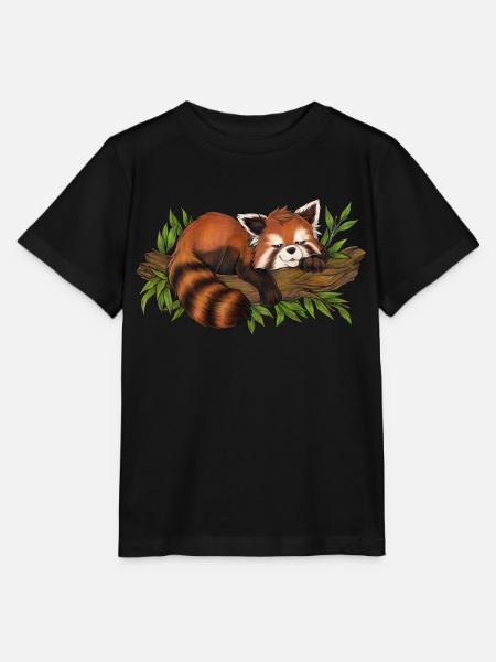 Niedlicher Schlafender Roter Panda Geschenk Schlaf - Stanley/Stella Kinder T-Shirt MINI CREATOR  - Schwarz