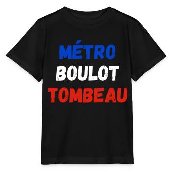 métro boulot tombeau - T-shirt bio MINI CREATOR Stanley/Stella Enfant - noir - Devant - Mikhail (115cm)