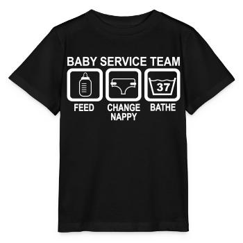 Baby Service Team - Stanley/Stella Kinder T-Shirt MINI CREATOR  - Schwarz - Vorne - Mikhail (115cm)