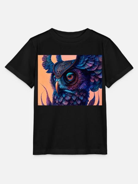 Eule - Stanley/Stella Kinder T-Shirt MINI CREATOR  - Schwarz