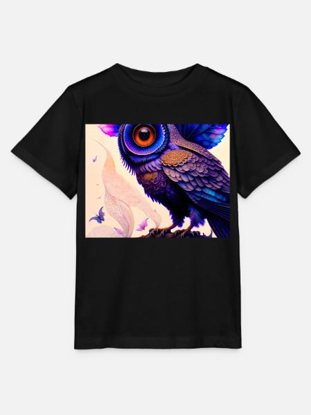 Eule - Stanley/Stella Kinder T-Shirt MINI CREATOR - Schwarz
