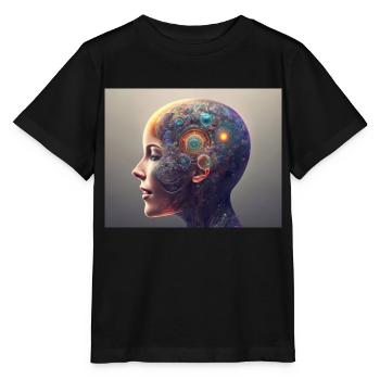 Tête mécanique - T-shirt bio MINI CREATOR Stanley/Stella Enfant - noir - Devant - Mikhail (115cm)