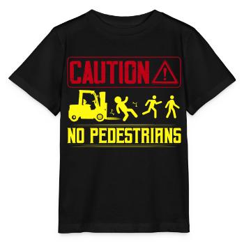Caution No Pedestrians Forklift Operator - Stanley/Stella MINI CREATOR Kids’ T-Shirt - black - Front - Mikhail (115cm)