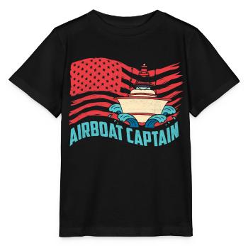 Airboat Captain Hydroplane Air Boat Propeller Swam - Stanley/Stella Kinder T-Shirt MINI CREATOR  - Schwarz - Vorne - Mikhail (115cm)