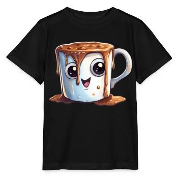 Dessin à l’aquarelle de cacao - T-shirt bio MINI CREATOR Stanley/Stella Enfant - noir - Devant - Mikhail (115cm)