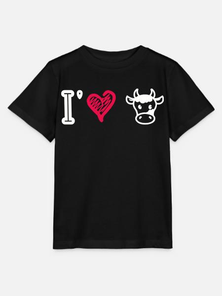 J’aime les vaches - Stanley/Stella T-shirt MINI CREATOR til børn - sort