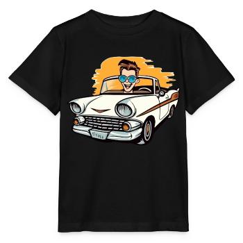 Clément im Cabrio - Stanley/Stella Kinder T-Shirt MINI CREATOR  - Schwarz - Vorne - Mikhail (115cm)