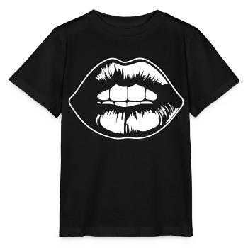 Lips, mouth, kissing lips - Stanley/Stella MINI CREATOR Kids’ T-Shirt - black - Front - Mikhail (115cm)