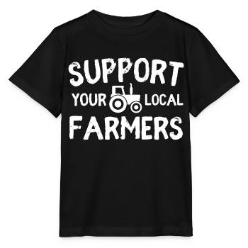 Soutenez vos agriculteurs locaux - T-shirt bio MINI CREATOR Stanley/Stella Enfant - noir - Devant - Mikhail (115cm)