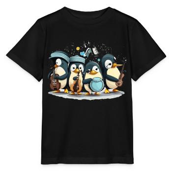 The Penguin Band - Stanley/Stella MINI CREATOR Kids’ T-Shirt - black - Front - Mikhail (115cm)
