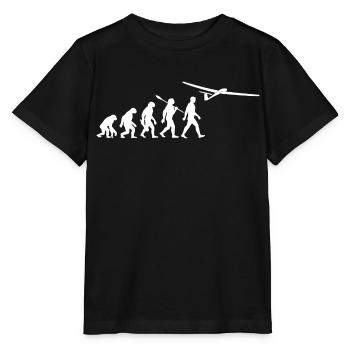 Evolution Segelflieger - fliegen - Segelflugzeug - Stanley/Stella Kinder T-Shirt MINI CREATOR  - Schwarz - Vorne - Mikhail (115cm)