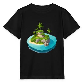 Island vectorized - Stanley/Stella MINI CREATOR Kids’ T-Shirt - black - Front - Mikhail (115cm)