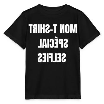 Mon t shirt spécial selfies - T-shirt bio MINI CREATOR Stanley/Stella Enfant - noir - Devant - Mikhail (115cm)