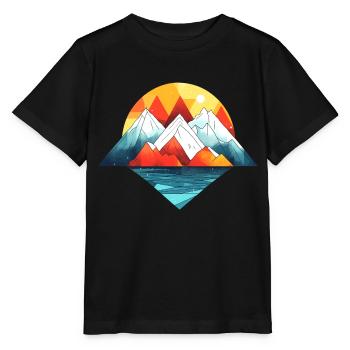 Montagnes abstraites aux couleurs vives - T-shirt bio MINI CREATOR Stanley/Stella Enfant - noir - Devant - Mikhail (115cm)