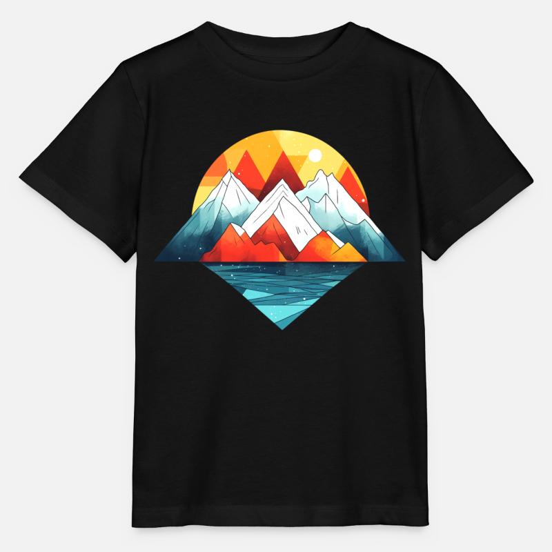 Mountains abstract in bright colors - Stanley/Stella MINI CREATOR Kids’ T-Shirt - black