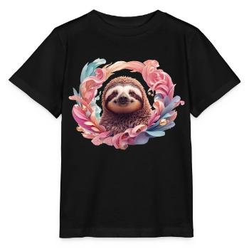 Sloth, cozy, personal, individual - Stanley/Stella MINI CREATOR Kids’ T-Shirt - black - Front - Mikhail (115cm)