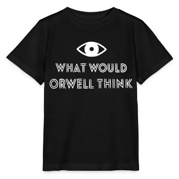 what would orwell think - Stanley/Stella MINI CREATOR Kids’ T-Shirt - black - Front - Mikhail (115cm)