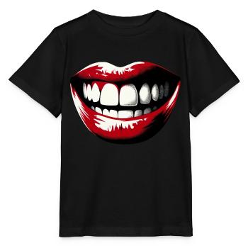 Lèvres qui rient | Sois heureux - T-shirt bio MINI CREATOR Stanley/Stella Enfant - noir - Devant - Mikhail (115cm)