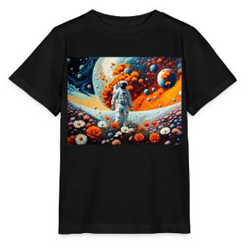Flower Power #19 - T-shirt bio MINI CREATOR Stanley/Stella Enfant - noir - Devant - Mikhail (115cm)