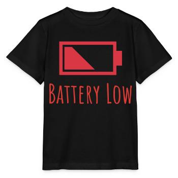 Battery Low Icon and Text - Stanley/Stella MINI CREATOR Kids’ T-Shirt - black - Front - Mikhail (115cm)