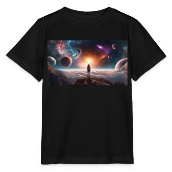 Aussicht im Weltraum - Stanley/Stella Kinder T-Shirt MINI CREATOR  - Schwarz - Vorne - Mikhail (115cm)
