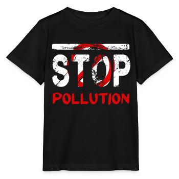Umweltverschmutzung stoppen - Stanley/Stella Kinder T-Shirt MINI CREATOR  - Schwarz - Vorne - Mikhail (115cm)